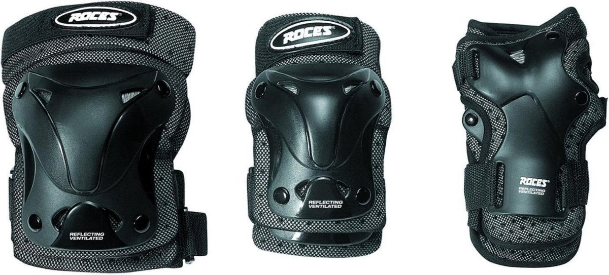 Roces Ventilated 3-pack Skate Bescherming Kinderen - M - Zwart