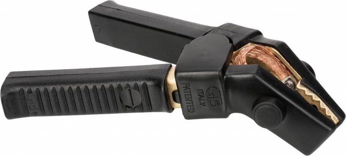 Volledig geïsoleerde accuklem 800A - hoekklem met copper braiding - Zwart