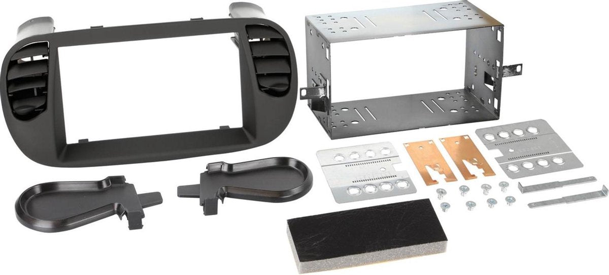 2-DIN Paneel Fiat 500/ 500C 2007-2015 Kleur: Zwart