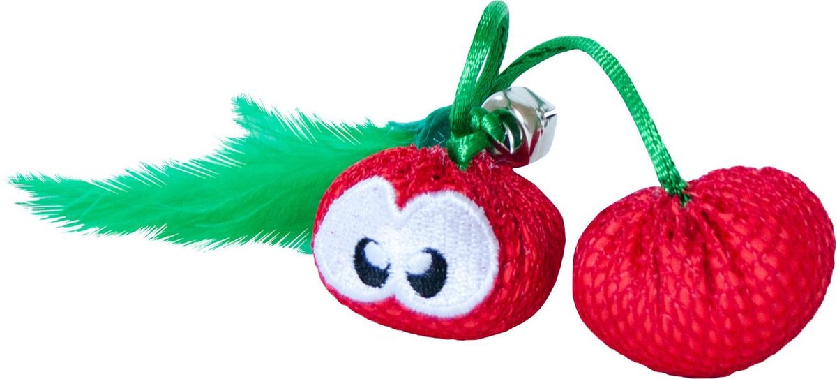 Petstages Dental Cherries - Gebitsverzorgend speelgoed voor katten - Verbetert de mondhygiëne -  Bevat Catnip - Kattenkruid - Dental Cherries Red