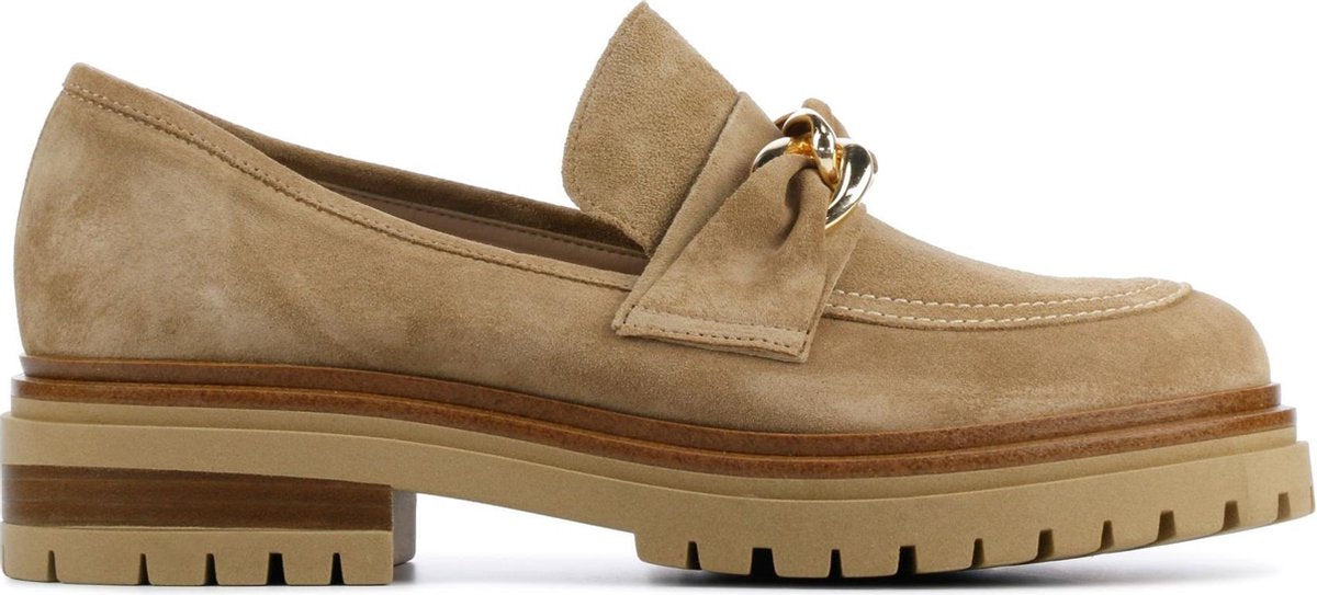 Mace Vrouwen Suède Instapschoenen / Damesschoenen / Instapper Adriel - Beige - Maat  42