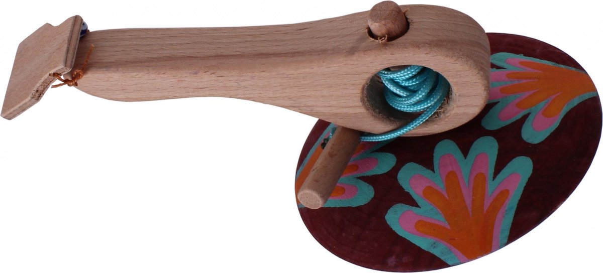 Mamatoyz Spinningtol Hout 16 Cm Rood/oranje