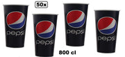50x Pepsi Cold cup-beker Mega  800ml - cola sinas water ijsthee milkshake drank beker karton festival feest party limonade tuin