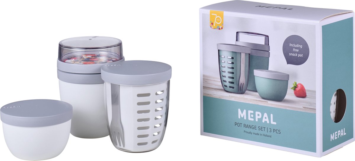 Mepal jubileumset pottenrange ellipse 3-delig - wit