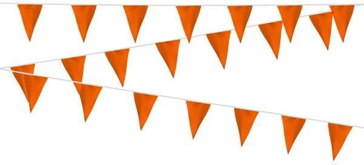 Oranje vlaggenlijn - 20 meter | Zware kwaliteit stof