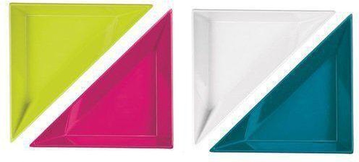 Zak! Designs aqua triangle snackset van 4 stuks