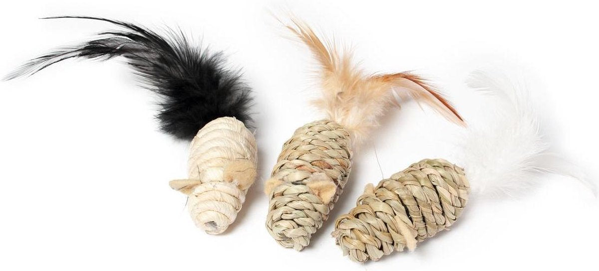 Cat toy 3 mice sea gras nature