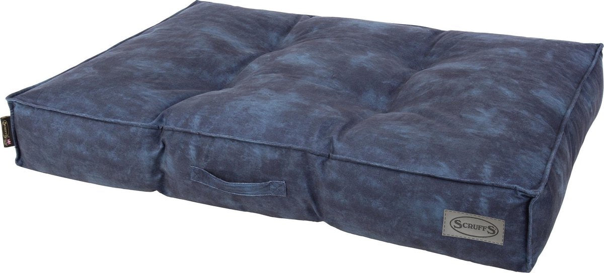 Scruffs Kensington - Stijvol eco-leren hondenkussen  -  in blauw