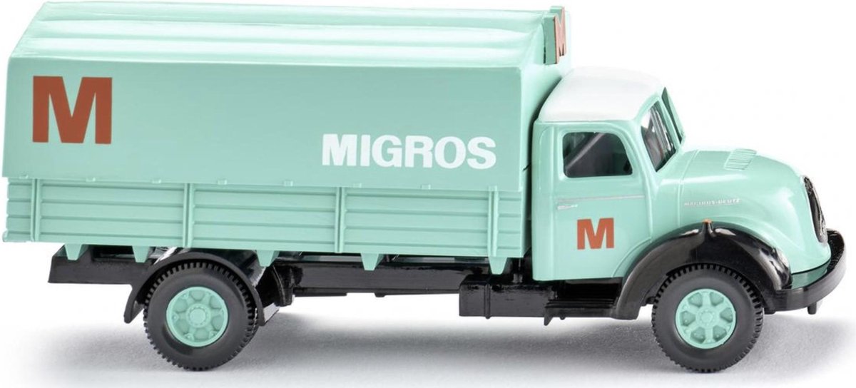 WIKING Magirus Sirius Pritschen LKW 'MIGROS' schaalmodel 1:87