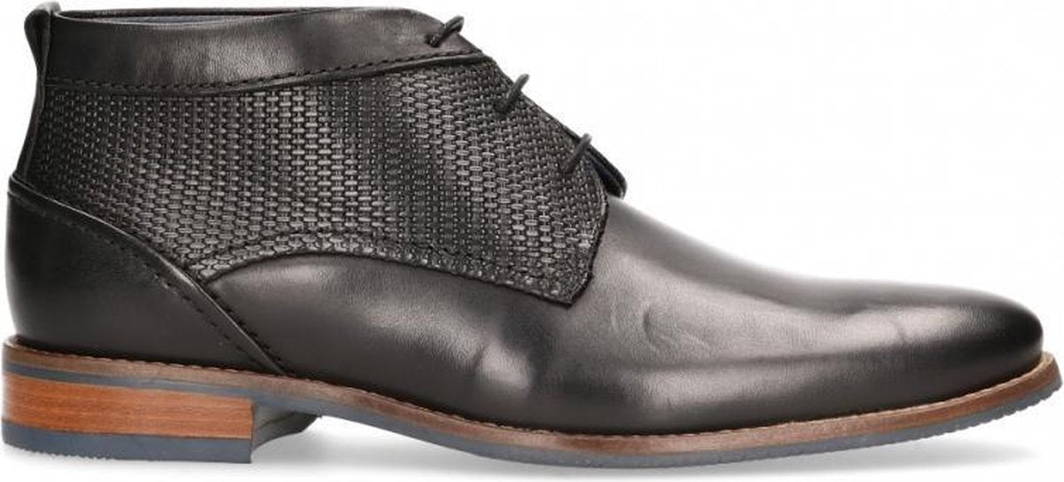 Van Dalen  - Geklede Veterboot Leer - Mens - Black - 43