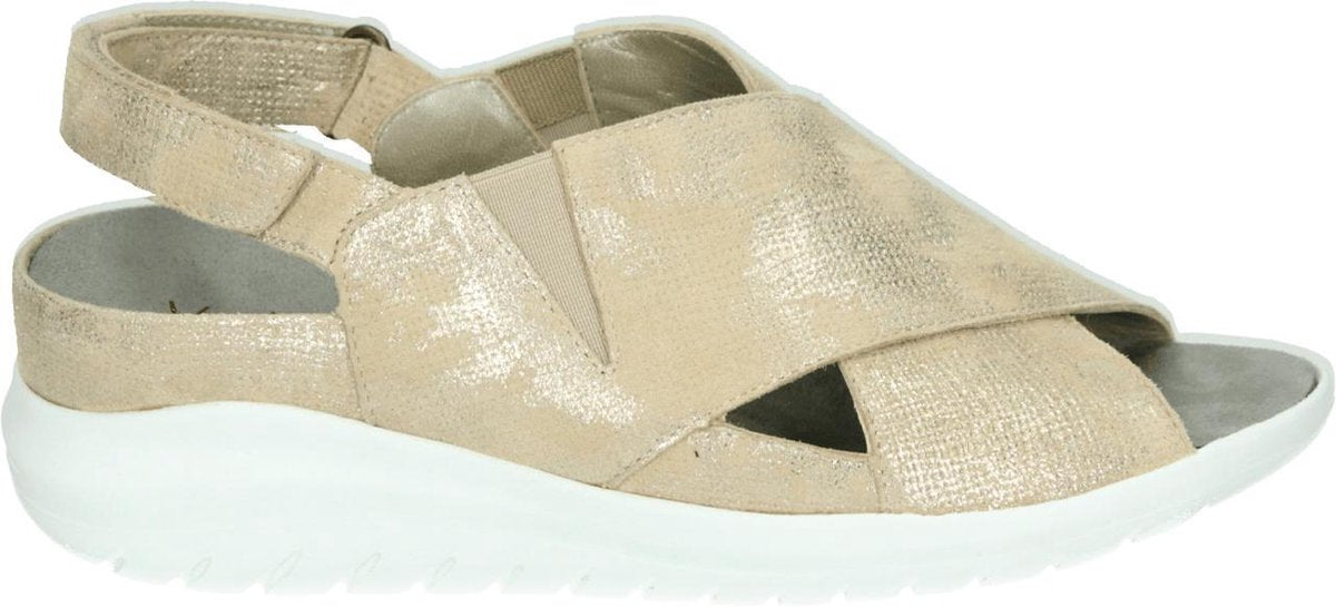 Verhulst 1356 H - Volwassenen Sandalen met hakDames Sandalen - Kleur: Wit/beige - Maat: 38.5