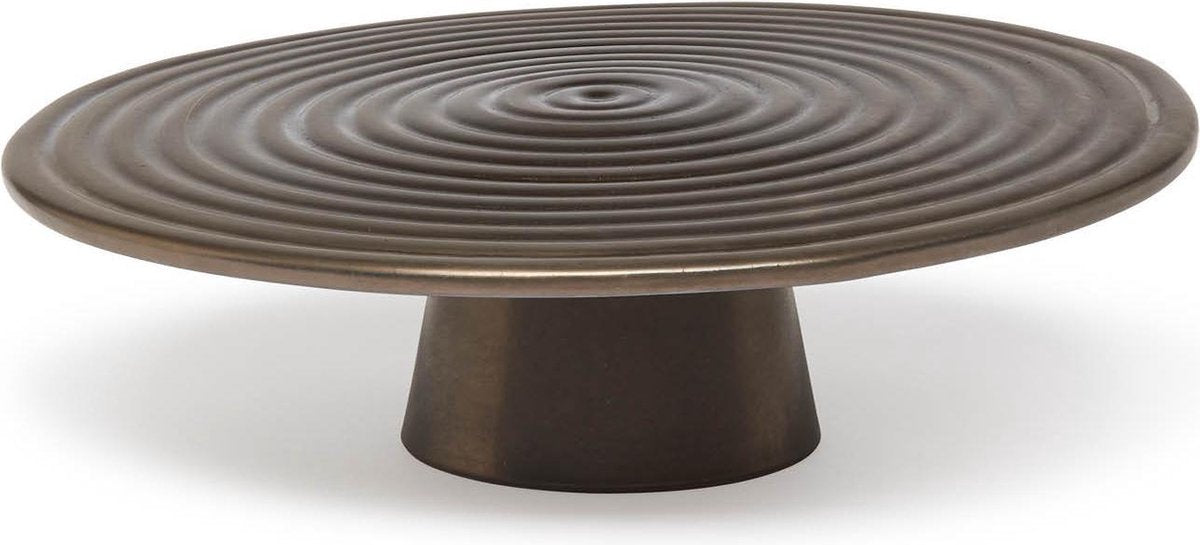 Dutchdeluxes - Presentatieplateau Large - Keramiek - Mat Platinum - Rond ⌀31