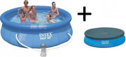 Intex Easy Set Opblaasbaar Zwembad - 305 cm - Inclusief Filterpomp en Afdekhoes