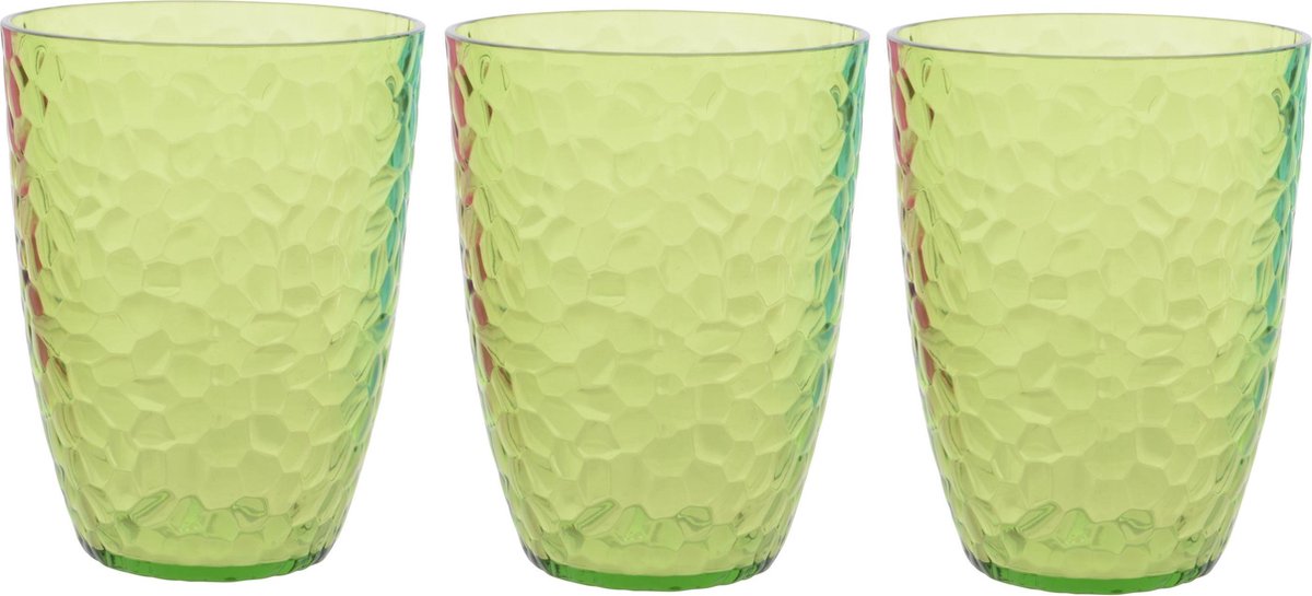 8x stuks kunststof bekers groen 20 cl - Campingservies drinkbekers herbruikbaar