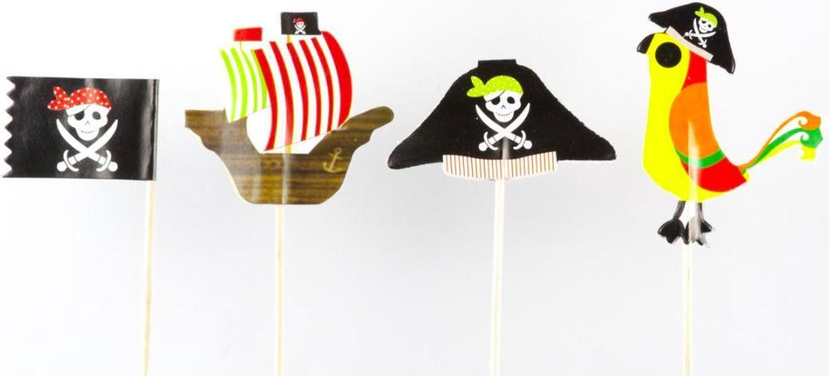 ProductGoods - 24 Leuke cocktailprikkers Piraten | Piraten | Verjaardag | Sateprikkers | Traktatie | Feest | Prikkers