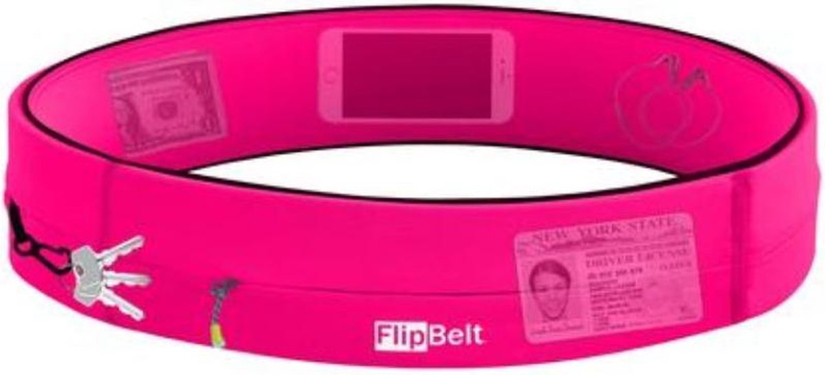 Flipbelt Zipper Roze - Running belt - Hardloopriem - S