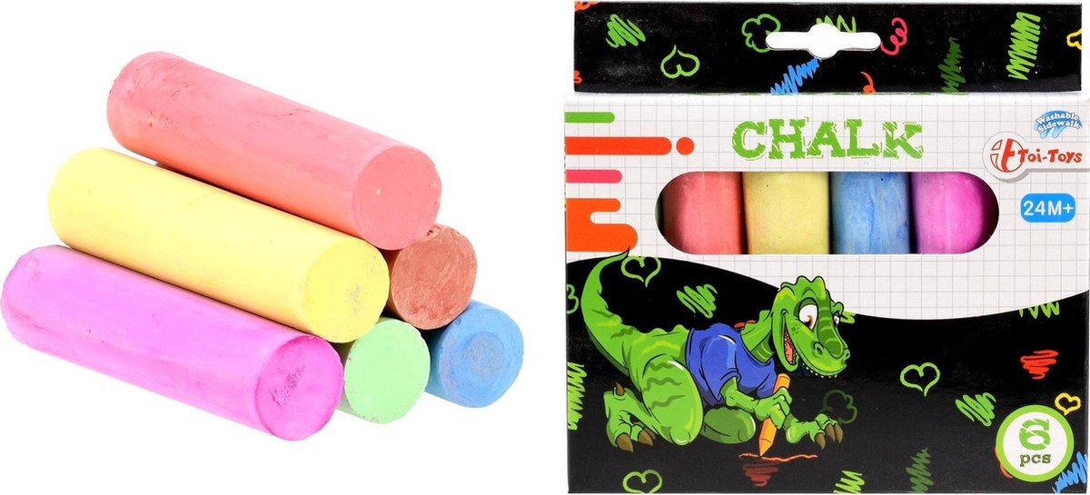 Stoepkrijt - Krijt - Krijtjes -  6 stuks - Toi Toys