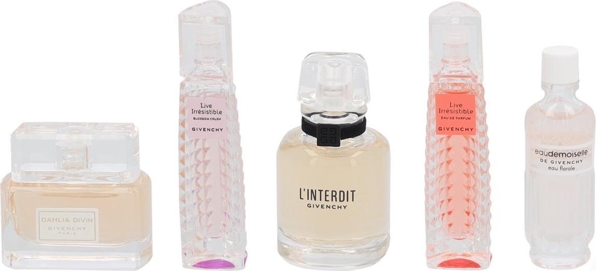 Givenchy - Givenchy Womens Miniature Collection GIFTSET Eau Florale Eau de toilette 4ml/Live Irresistible Eau de parfum 3ml/L'Interdit Eau de parfum 10ml/Blossom Crush Eau de toilette 3ml/Dahlia Divin Eau de parfum 5ml