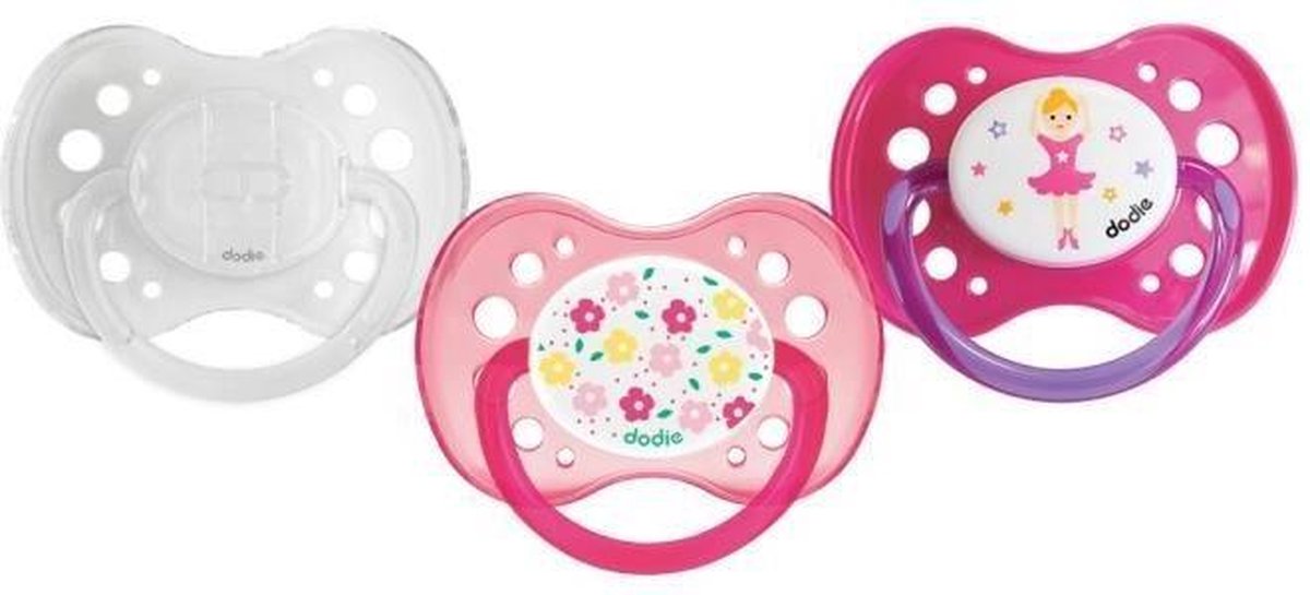 DODIE- Set van 3 lollies + 18 maanden bloemen / danser / transparant