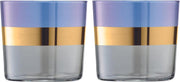 L.S.A. Bangle Waterglas - 310 ml - Set van 2 Stuks - Metallic Blauw