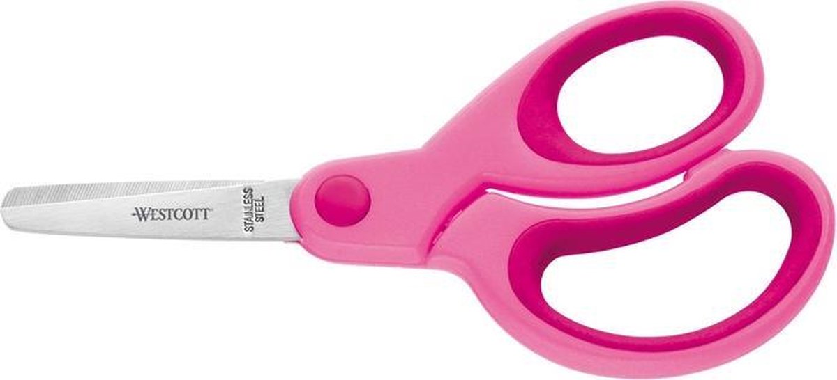 Schaar Westcott Kids 13cm - softgrip ronde punt roze