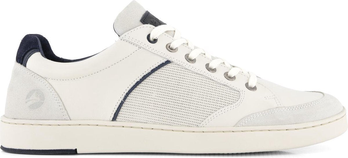 Travelin' Shirlett - Casual leren herensneakers - Veterschoen - Wit Leer - Maat 42