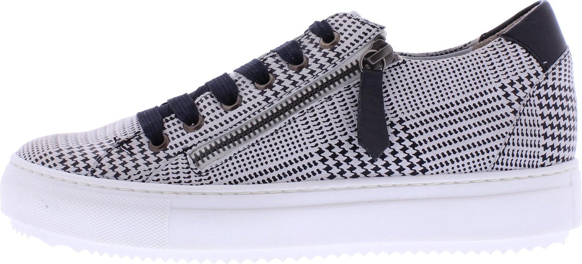 Verhulst-Tara sneaker wijdte H-Zwart-wit ruit -2998-maat 41