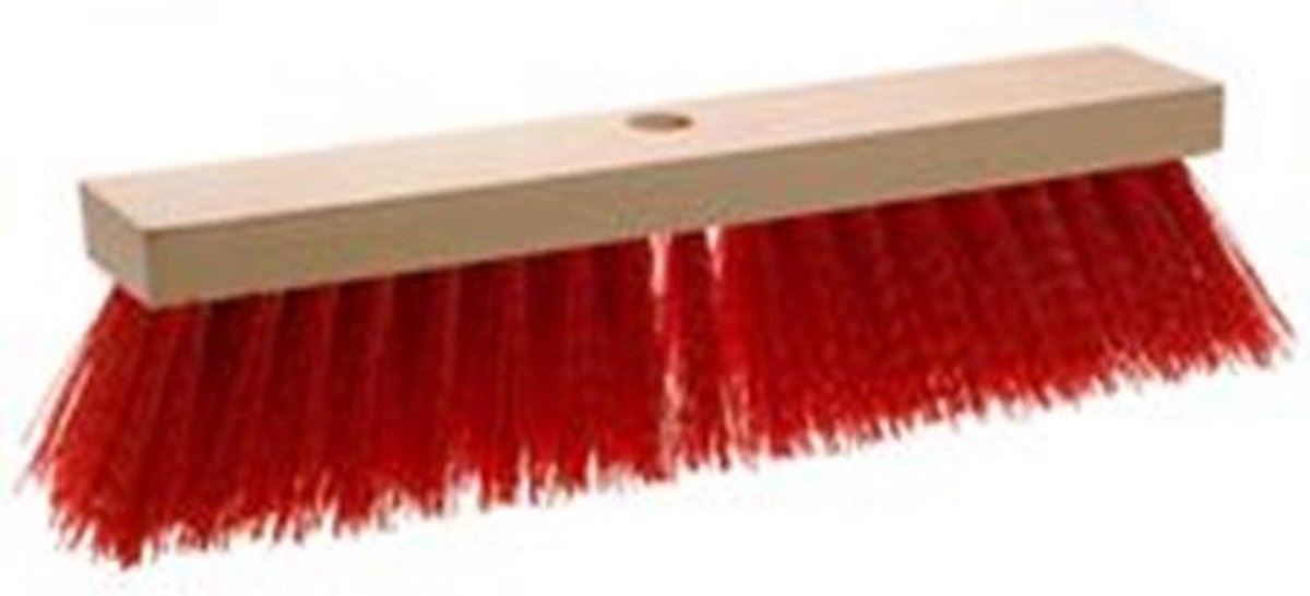 Straatbezem pvc rood 28cm