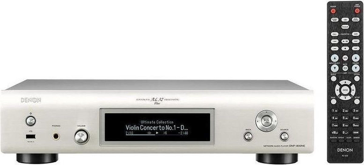 Denon DNP-800NE Audio Streamer - Netwerkaudiospeler met Wi-Fi en Bluetooth - Zilver