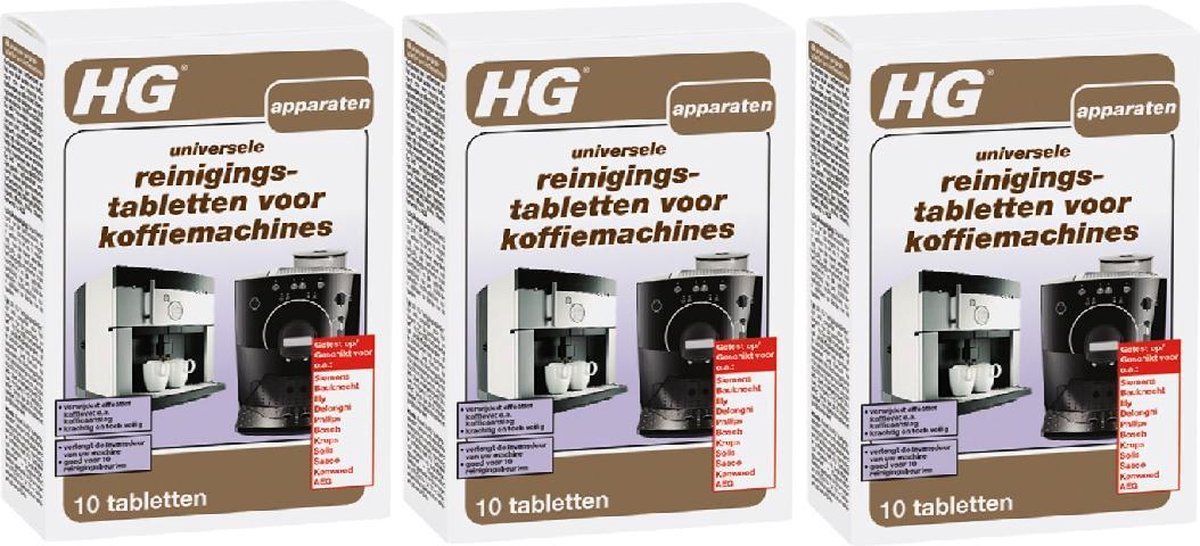 HG universele reinigingstabletten voor koffiemachines - 3 Stuks !