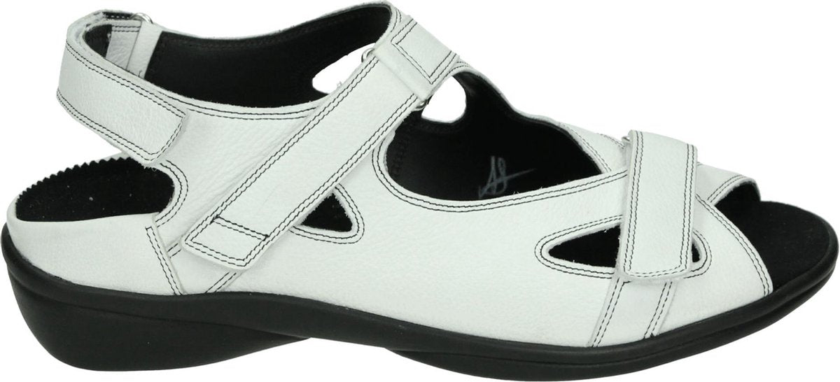 Durea 7258 H - Volwassenen Platte sandalenDames Sandalen - Kleur: Wit/beige - Maat: 37