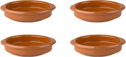 Set van 4x Tapas schaaltjes terracotta 12 x 3 cm ovenbestendig - Ovenschaaltjes - Creme brulee schaaltjes