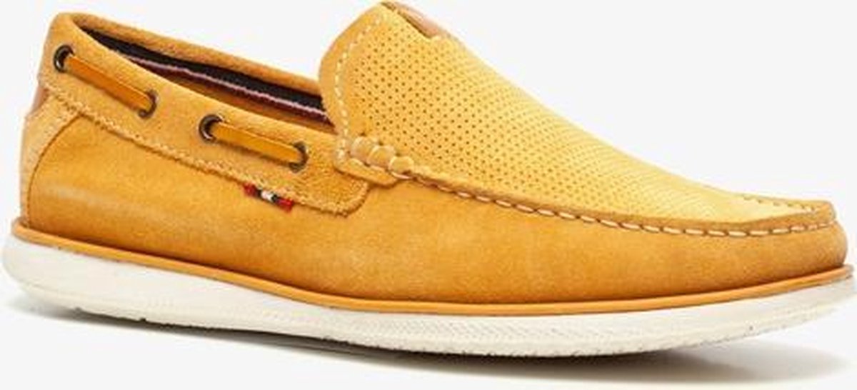 Van Beers suede heren instappers - Geel - Maat 45