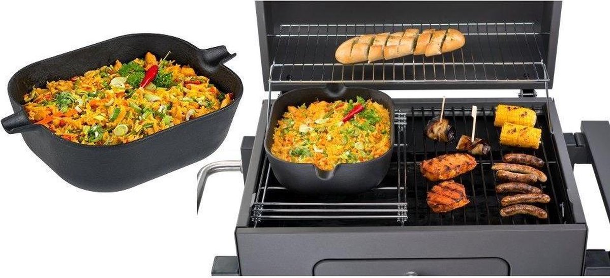 Tepro 8583 Gietijzeren Inzet Wok voor 8570 Hoofdgrillrooster