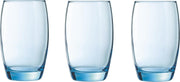 12x Stuks waterglazen/drinkglazen transparant blauw 350 ml - Glazen - Drinkglas/waterglas/sapglas