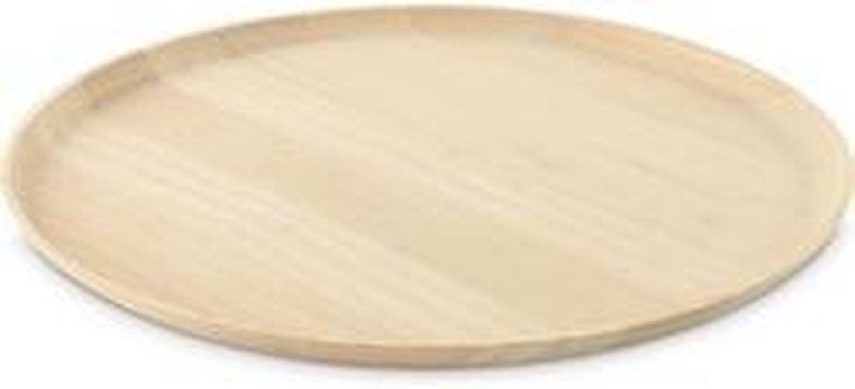 VTwonen - Houten Dienblad - Rubberhout - Naturel - Ø 31.5 cm