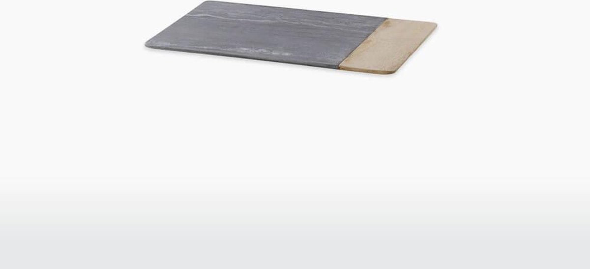 Nkuku Marmeren Serveerplank - BWARI - Mangohout & Grijs Marmer - Small (2 x 23.5 x 16.5 cm)