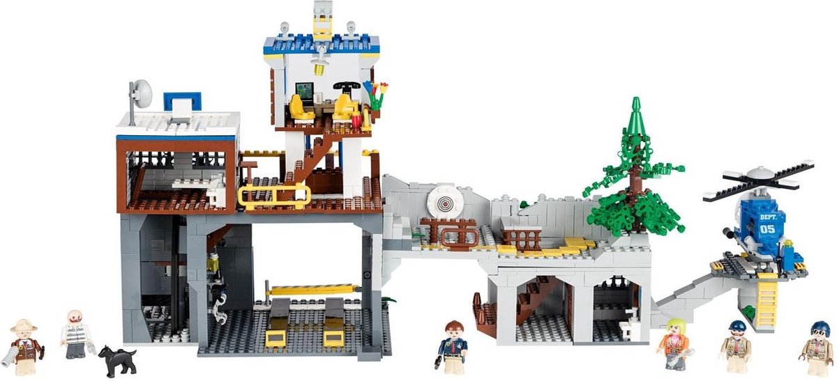 Bospolitie Bureau - Politie Bureau - 1265 Bouwstenen - Geschikt voor LEGO 6 minifiguren & vele accessoires