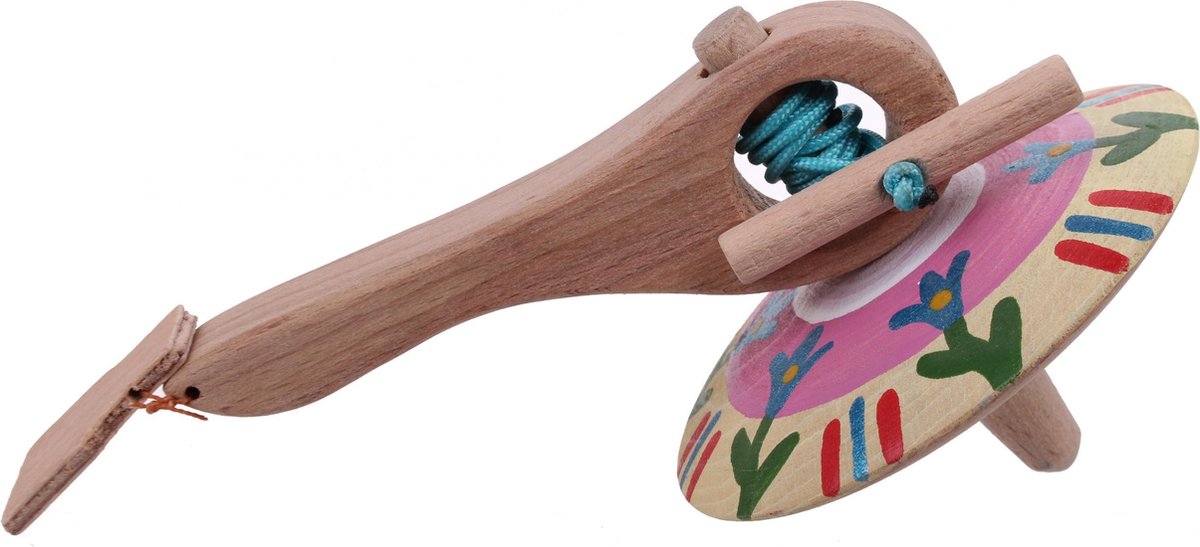 Mamatoyz Spinningtol Hout 16 Cm Crème/roze