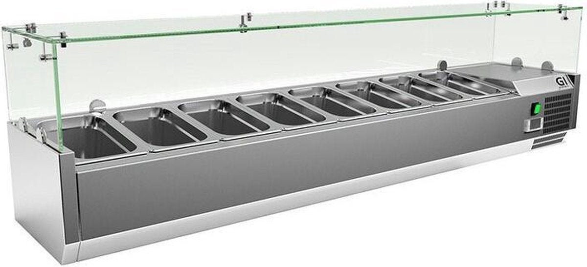 Gastro-Inox RVS Opzetkoelvitrine 8x Gn1/4