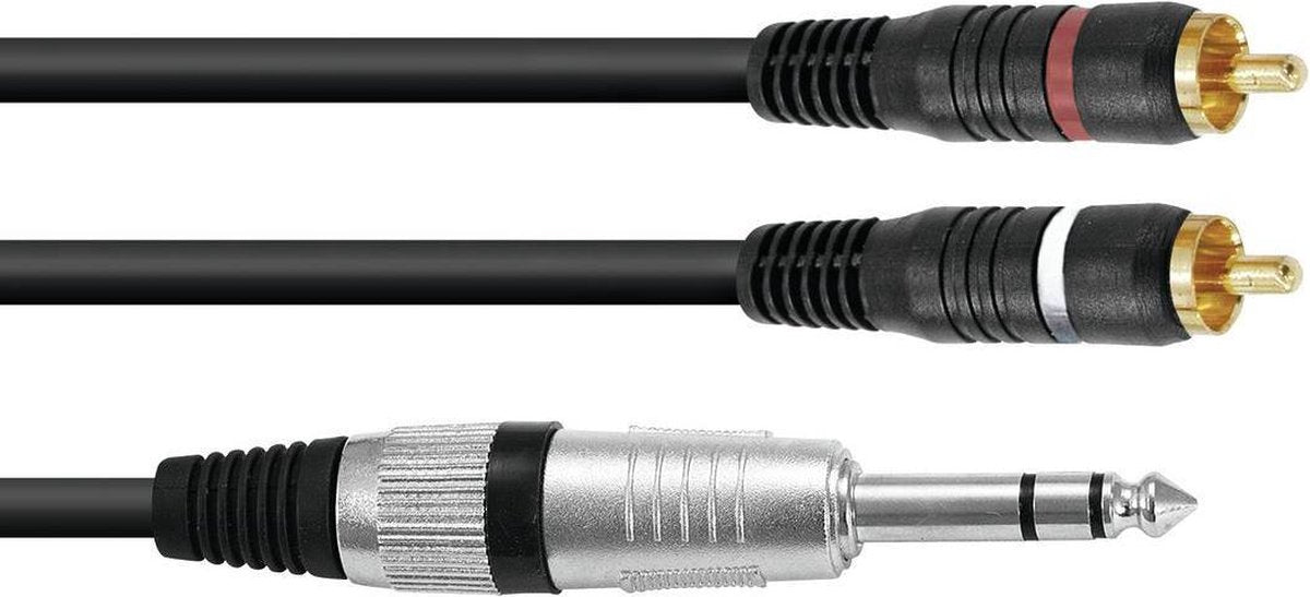OMNITRONIC Adaptercable Jack stereo/2xRCA 1.5m