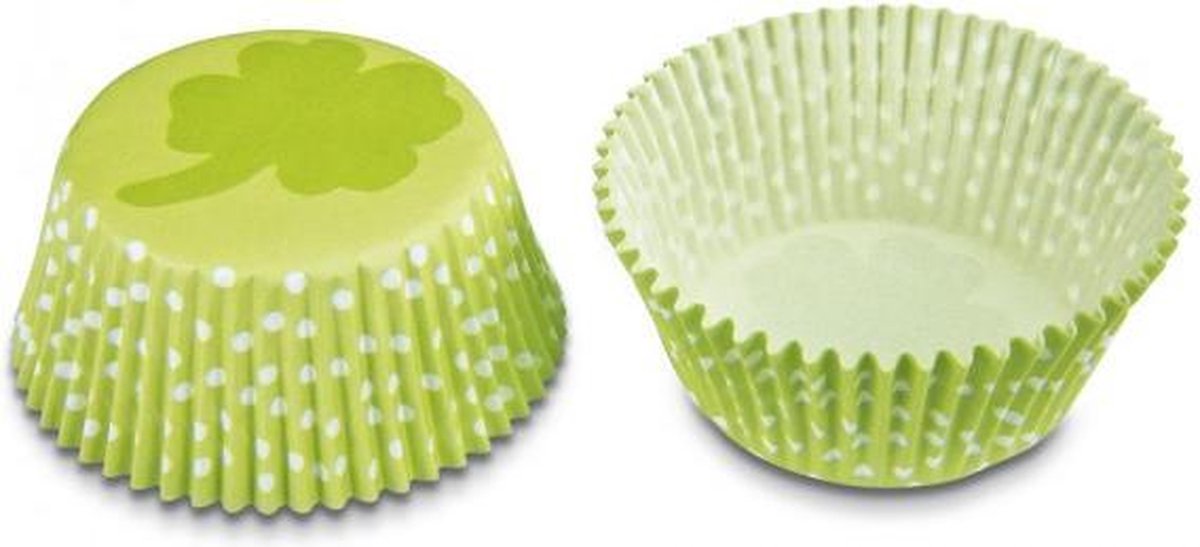 Papieren cupcake vormpjes groen klaverblad