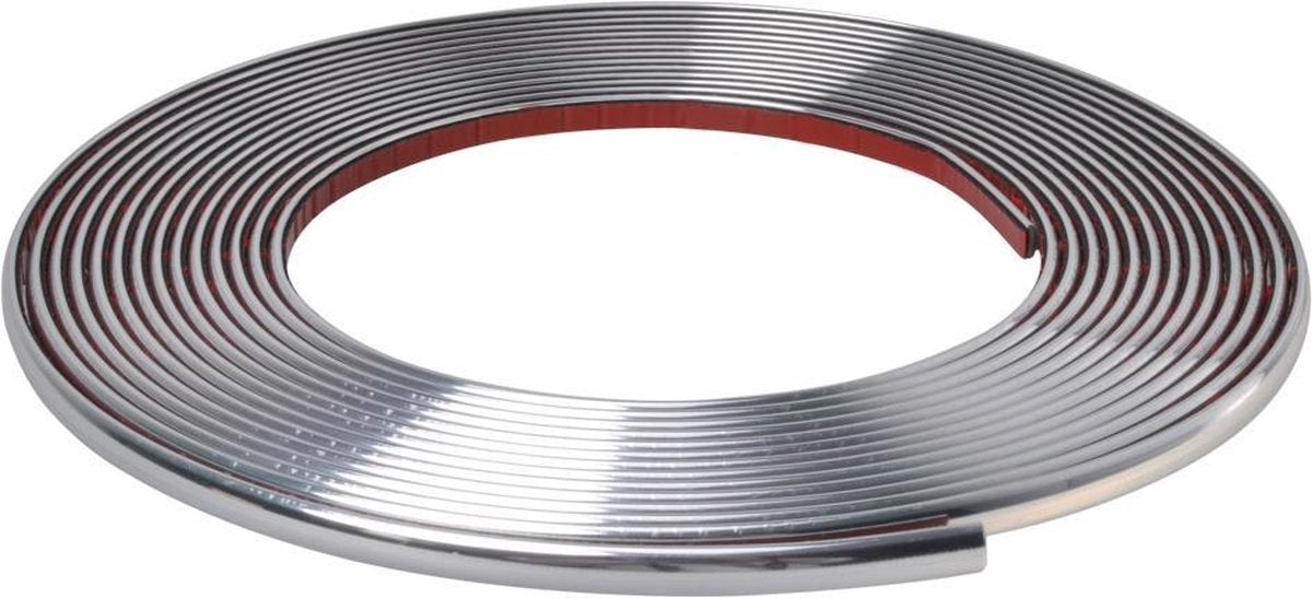 Sierlijst chroom 9x3mm 8m chroomstrip