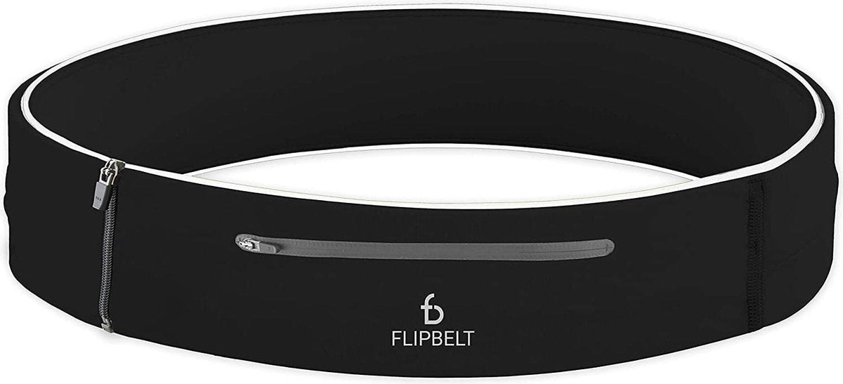Flipbelt Elite Zwart - Running belt - Hardloopriem - Waterafstotend - Afsluitbaar met rits - S
