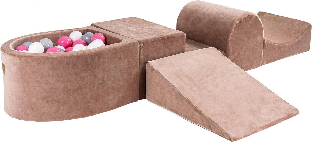 Foam Speelset met ballenbak Beige incl 100 ballen: Licht Roze