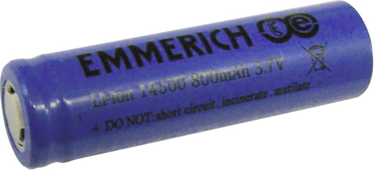 Emmerich 14500 Speciale oplaadbare batterij 14500 Flat-top Li-ion 3.7 V 800 mAh
