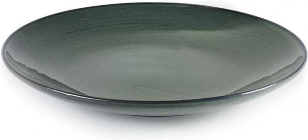 Aqua Blauw spikkel plat bord 28.5cm