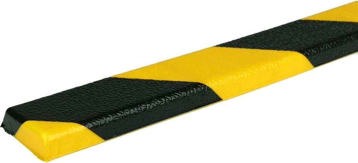 PRS stootrand vlakprofiel model 44 – geel-zwart – 1 meter Geel & Zwart 40 mm x 1 m (stuk) x 12 mm