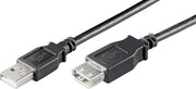 USB-Kabel | USB 2.0 | USB-A Male | USB-A Female | 480 Mbps | Vernikkeld | 2.00 m | Rond | PVC | Zwart | Label