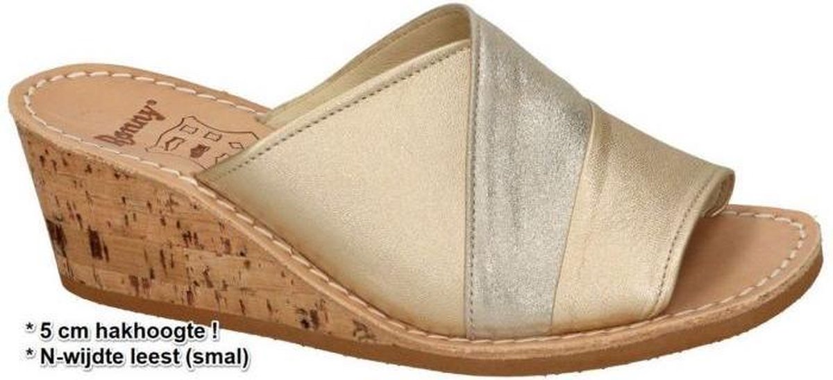 Ronny -Dames -  goud - slippers & muiltjes - maat 42
